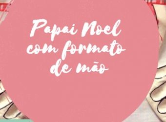 Papai Noel com formato de mão.