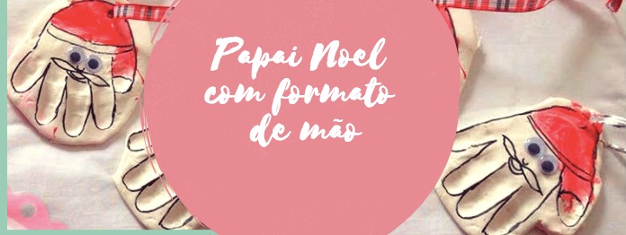 Papai Noel com formato de mão.