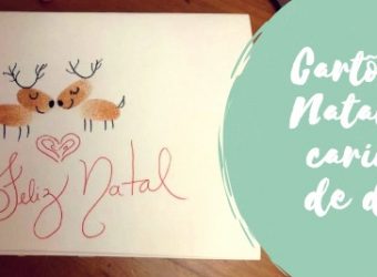 Cartões de Natal com carimbos de dedos.