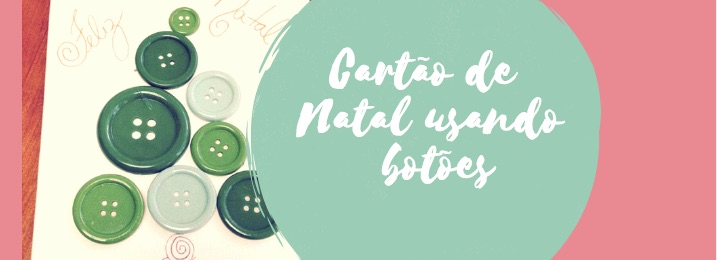 Cartão de Natal usando botões