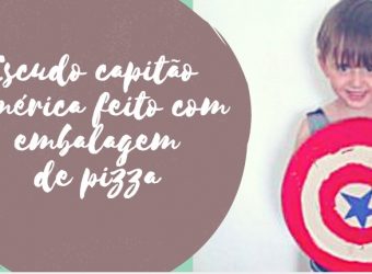 Escudo capitão América feita com embalagem de pizza