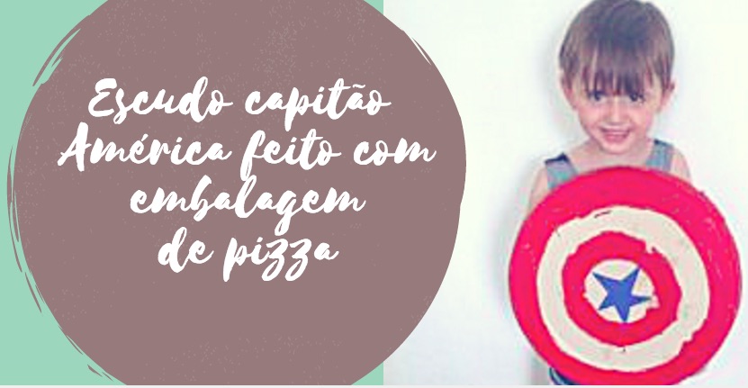 Escudo capitão América feita com embalagem de pizza