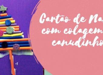 cartão de Natal de canudinhos