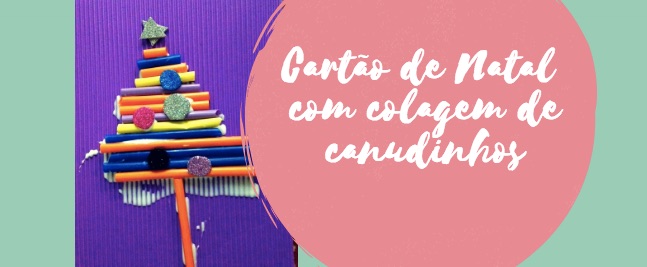 cartão de Natal de canudinhos
