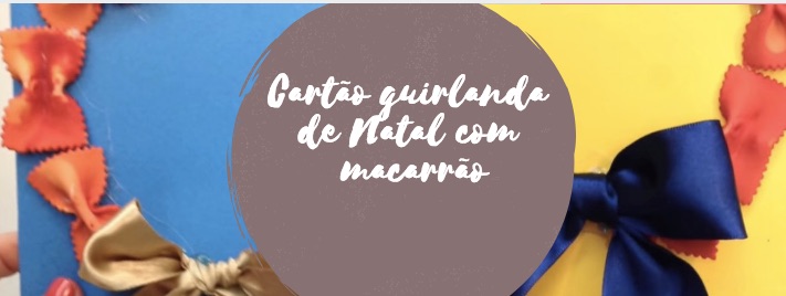 Cartão guirlanda de Natal com macarrão
