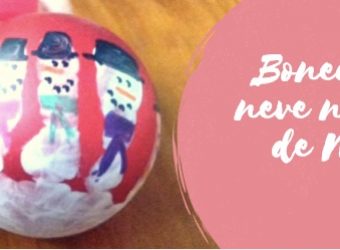 Boneco de neve na bola de Natal
