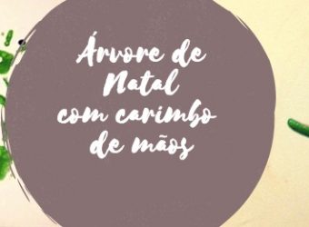 Árvore de Natal com carimbo de mãos