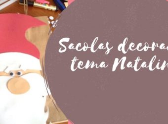 Sacolas decoradas tema Natalino