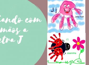 Carimbando com as mãos a letra J