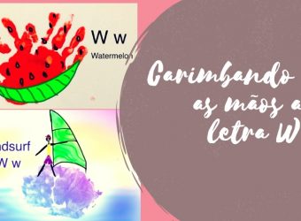 Carimbando com as mãos a letra W