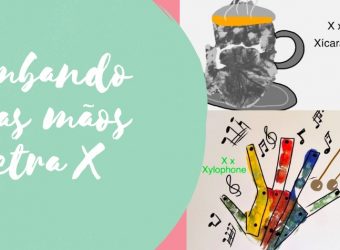 Carimbando com as mãos a letra X