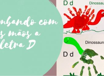 Carimbando com as mãos a letra D
