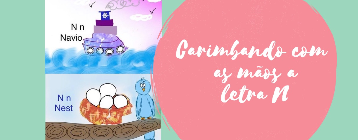 Carimbando com as mãos a letra N