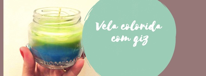Vela colorida com giz