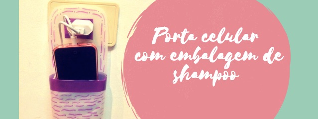 Porta celular com embalagem de shampoo