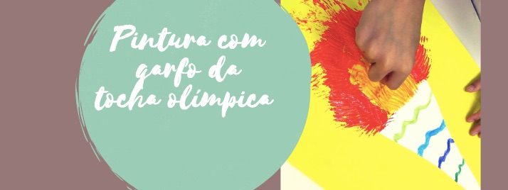 Pintura com garfo da tocha olímpica