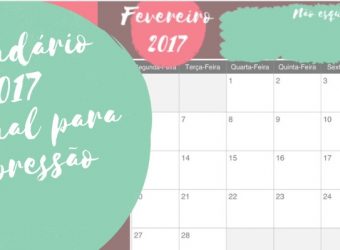 Calendário 2017 semanal para impressão
