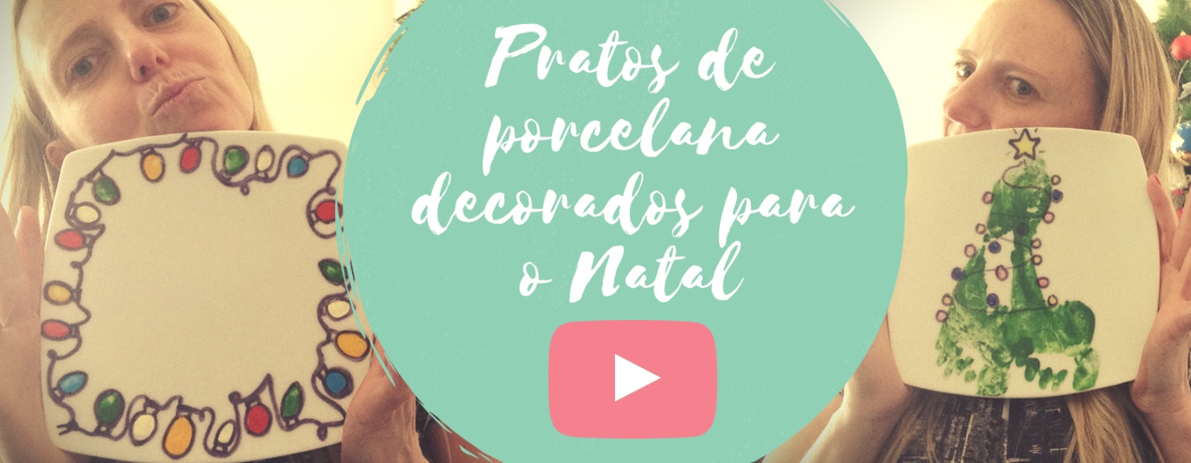 Pratos de porcelana decorados para o Natal