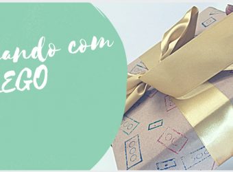 Estampas e papel de presente de Lego
