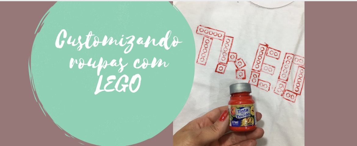 Customizando roupas com Lego Que tal aprender a customizar suas roupas com uma ou mais peças de lego, e uma tinta para tecido?