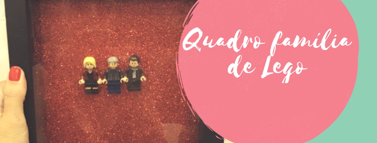 Quadro família feito de LEGO