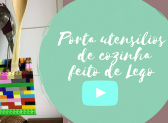 Porta utensílios de cozinha feito de Lego