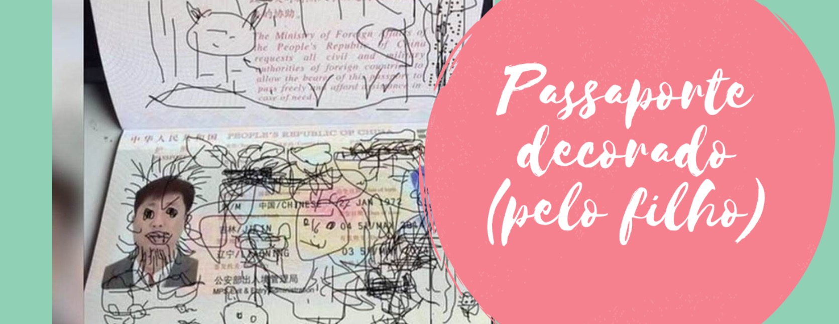 Passaporte decorado (pelo filho)