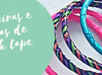 Pulseira e tiaras de duck tape
