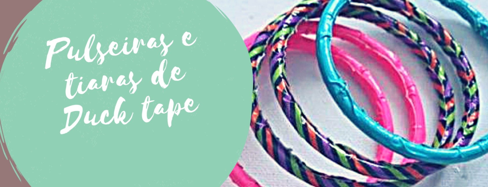 Pulseira e tiaras de duck tape