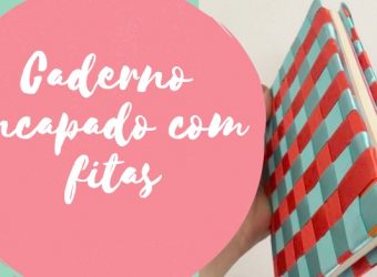 Caderno encapado com fitas