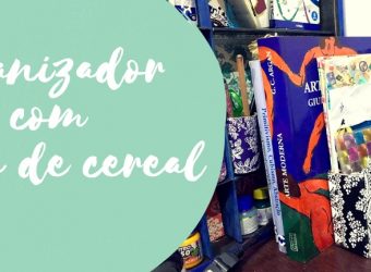 Organizador com caixa de cereal