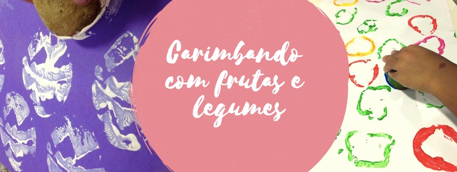 Carimbando com frutas e legumes