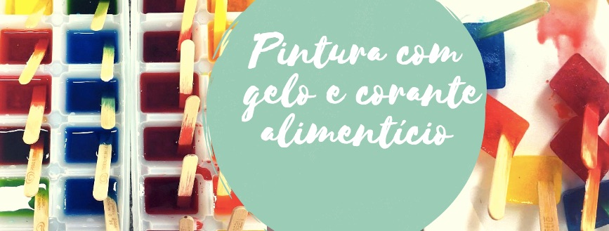 Pintura com gelo e corante alimentício