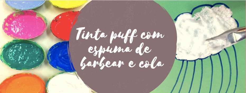Tinta puff com espuma de barbear e cola