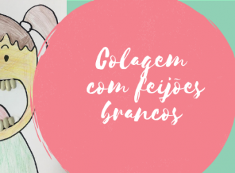 Colagem com feijões brancos