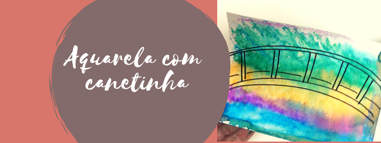 aquarela com canetinha